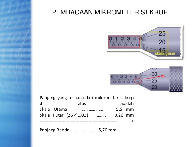 cara membaca mikrometer